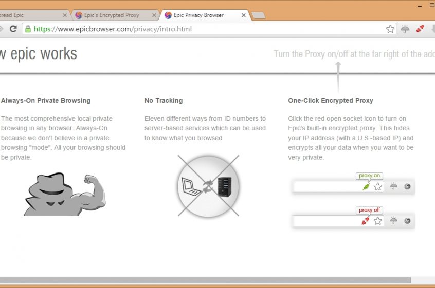 Анонимный браузер для компьютера/ноутбука Epic Privacy Browser
